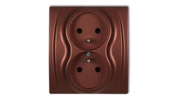 LOGO Gniazdo podwójne z/u brązowy metalik 9LGP-2zp