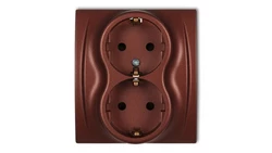 LOGO Gniazdo podwójne z/u SCHUKO brązowy metalik 9LGP-2sp