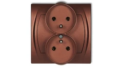 LOGO Gniazdo podwójne z/u brĄzowy metalik 9LGPR-2z