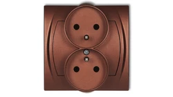 LOGO Gniazdo podwójne z/u z przesłonami brĄzowy metalik 9LGPR-2zp