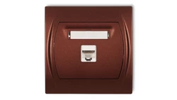 LOGO Gniazdo komputerowe pojedyncze 1xRJ45, kat. 5e, 8-stykowy brĄzowy metalik 9LGK-1