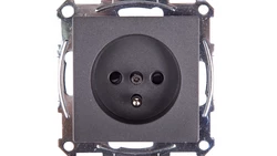 Merten System M Gniazdo pojedyncze z/u 16A IP20 z przesłonami antracyt MTN2600-0414