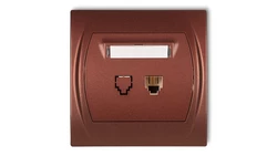 LOGO Gniazdo telefoniczne pojedyncze 1xRJ11, 4-stykowy brĄzowy metalik 9LGT-1