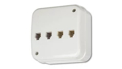 LIZA Gniazdo natynkowe telefoniczne˙poczw˘rne˙4xRJ11 biały GNT-4