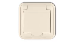 LIZA Gniazdo bryzgoszczelne z/u (klapka beľowa) beżowy 1GPH-1z