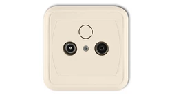 LIZA Gniazdo antenowe RTV przelotowe 12dB beżowy 1GAP-1L12