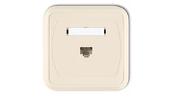 LIZA Gniazdo komputerowe pojedyncze 1xRJ45, kat. 5e, 8-stykowe beżowy 1GLK-1