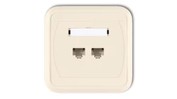 LIZA Gniazdo komputerowe podwójne 2xRJ45, kat. 6, 8-stykowe beżowy 1GLK-4