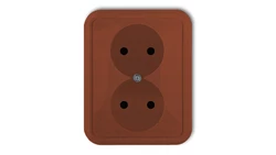 LIZA Gniazdo podwójne b/u brĄzowy 4GPT-2