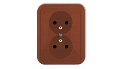 LIZA Gniazdo podwójne z/u brązowy 4GPT-2z