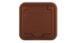 LIZA Gniazdo bryzgoszczelne z/u (klapka brĄzowa) brązowy 4GPH-1z