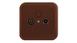 LIZA Gniazdo antenowe RTV przelotowe 15dB brązowy 4GAP-1L15