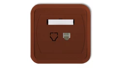 LIZA Gniazdo telefoniczne pojedyncze 1xRJ11, 4-stykowe brązowy 4GLT-1