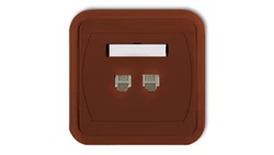 LIZA Gniazdo telefoniczne podwójne 2xRJ11, 4-stykowe brązowy 4GLT-2
