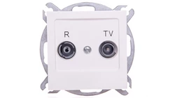 AS Gniazdo antenowe RTV przelotowe 14dB ecru GPA-14GP/m/27