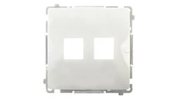 Simon Basic Pokrywa gniazda teleinformatycznego podwójnego 2x RJ Keystone płaska biała BMPT/11