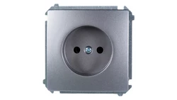 Simon Basic Gniazdo pojedyncze b/u 16A IP20 stal inox BMG1.01/21