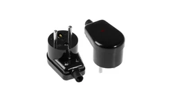 Wtyczka kątowa z/u 16A 250V podświetlana rozbieralna czarny WT-16S/CZARNY