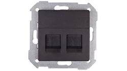 Simon 82 Pokrywa gniazda komputerowego podwójnego 2xRJ45 płaska z adapterem i przesłoną grafit 82006-38