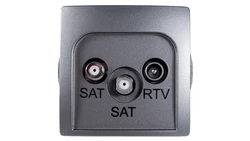 Simon Basic Gniazdo antenowe SAT/SAT/RTV końcowe stal inox BMZAR+SAT3.1-P2.01/21