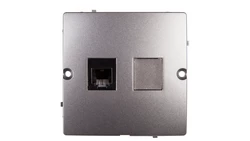 Simon Basic Gniazdo telefoniczne pojedyncze RJ11 stal inox BMTF1.02/21