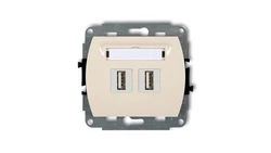 TREND Gniazdo podwójne 2xUSB-AA 3.0 beżowy 1GUSB-6