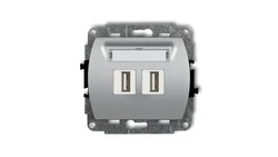 TREND Gniazdo podwójne 2xUSB-AA 3.0 srebrny metalik 7GUSB-6