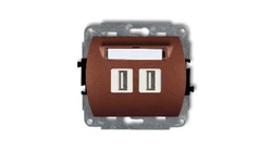 TREND Gniazdo podwójne 2xUSB-AA 3.0 brązowy metalik 9GUSB-6