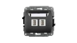 TREND Gniazdo podwójne 2xUSB-AA 3.0 grafitowy 11GUSB-6