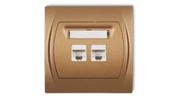 LOGO Gniazdo komputerowe podwójne 1xRJ45, kat. 5e, 8-stykowy złoty metalik 8LGK-2