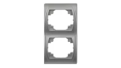 LOGO Ramka pionowa podwójna srebrny metalik 7LRV-2