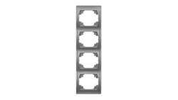 LOGO Ramka pionowa poczwórna srebrny metalik 7LRV-4