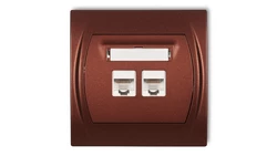 LOGO Gniazdo komputerowe podwójne 2xRJ45, kat. 5e, 8-stykowy brązowy metalik 9LGK-2