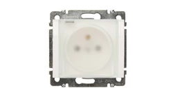 SISTENA LIFE Gniazdo bryzgoszczelne z/u IP44 z klapką arctic 775929