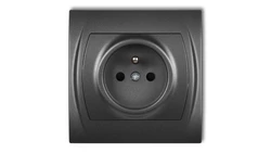 LOGO Gniazdo pojedyncze z/u 2P+Z grafitowy 11LGP-1zp