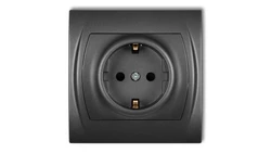 LOGO Gniazdo pojedyncze z/u SCHUKO grafitowy 11LGP-1sp