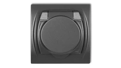 LOGO Gniazdo bryzgoszczelne z/u (klapka grafitowa) grafitowy 11LGPB-1zp