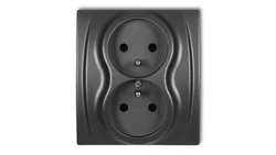 LOGO Gniazdo podwójne z/u grafitowy 11LGP-2zp