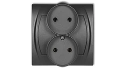 LOGO Gniazdo podwójne do ramki (bez przesłon) grafitowy 11LGPR-2