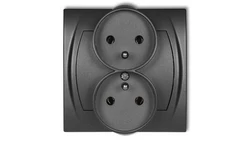 LOGO Gniazdo podwójne do ramki z/u (bez przesłon) grafitowy 11LGPR-2z