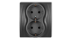 LOGO Gniazdo podwójne z/u SCHUKO grafitowy 11LGP-2sp