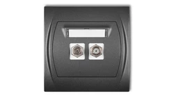 LOGO Gniazdo antenowe podwójne typu F (SAT) grafitowy 11LGF-2