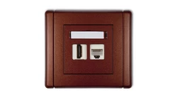 FLEXI Gniazdo pojedyncze HDMI + gniazdo komp. poj. 1xRJ45, kat. 5e, 8-stykowe brązowy metalik 9FGHK