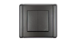 FLEXI Łącznik jednobiegunowy ze schodowym (osobne zasilanie) grafitowy 11FWP-10.2