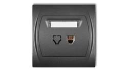 LOGO Gniazdo telefoniczne pojedyncze 1xRJ11, 4-stykowy grafitowy 11LGT-1