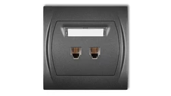 LOGO Gniazdo telefoniczne podwójne 2xRJ11, 4-stykowy grafitowy 11LGT-2