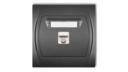 LOGO Gniazdo komputerowe pojedyncze 1xRJ45, kat. 5e, 8-stykowy grafitowy 11LGK-1