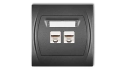 LOGO Gniazdo komputerowe podwójne 1xRJ45, kat. 5e, 8-stykowy grafitowy 11LGK-2