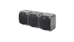 JUNIOR Gniazdo potrójne 3x(z/u) SCHUKO (klapka grafitowa) popielaty / grafitowy 30GHE-3s