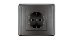 FLEXI Gniazdo pojedyncze z/u SCHUKO grafitowy 11FGP-1sp